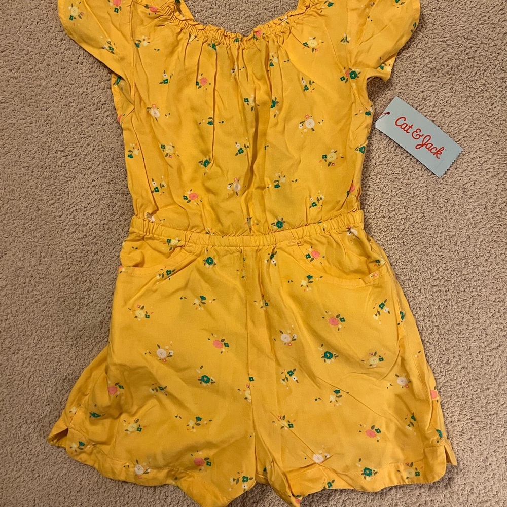 Cat & Jack Yellow Floral Kids Romper